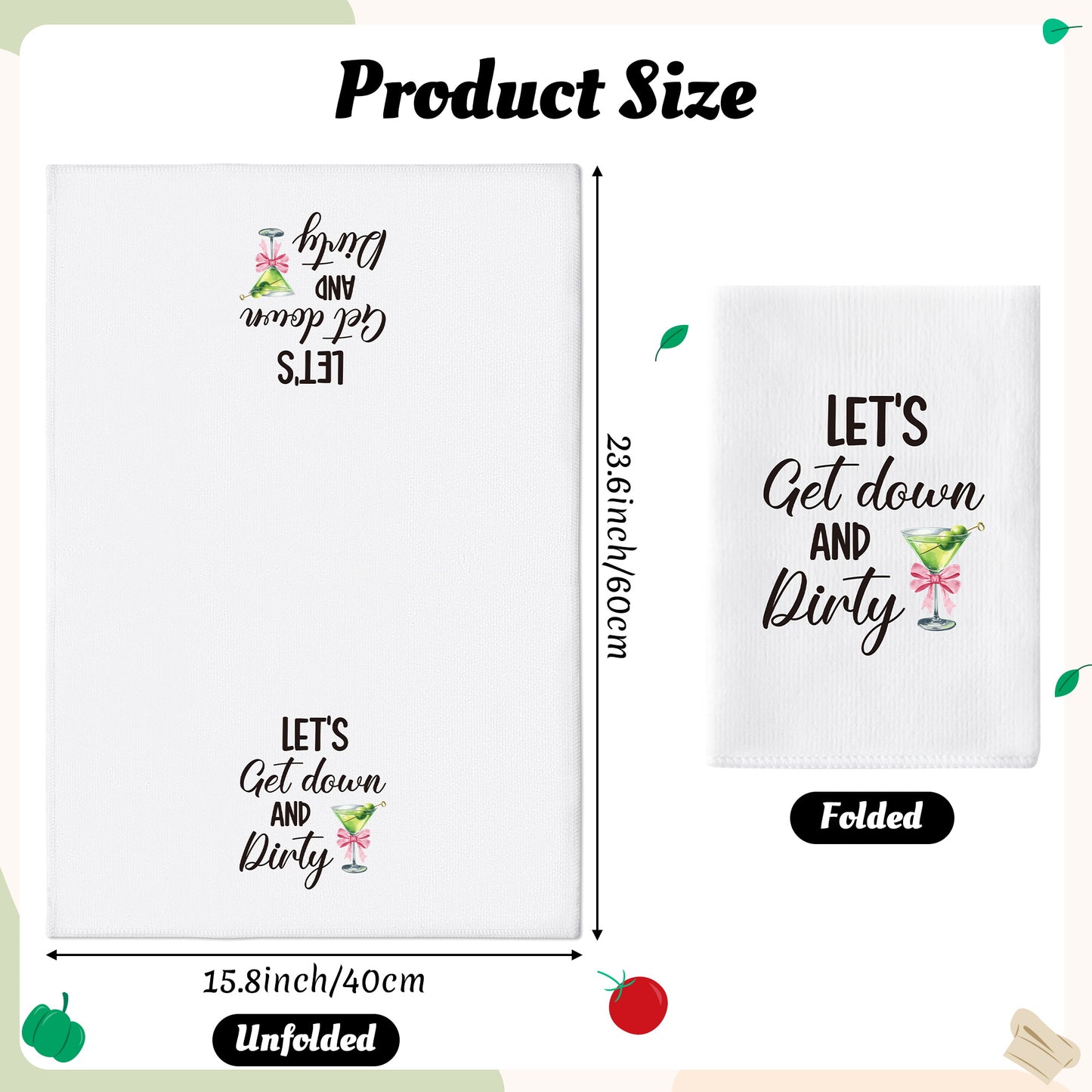 AellasNervalt Cocktail Martini Hand Towel - 6Pcs Martini Fun Bathroom Decorative Absorbent Soft Polyester Dish Towels for Bar Dining Room Kitchen Home Party Decor, Housewarming Gift for Hostess Girls