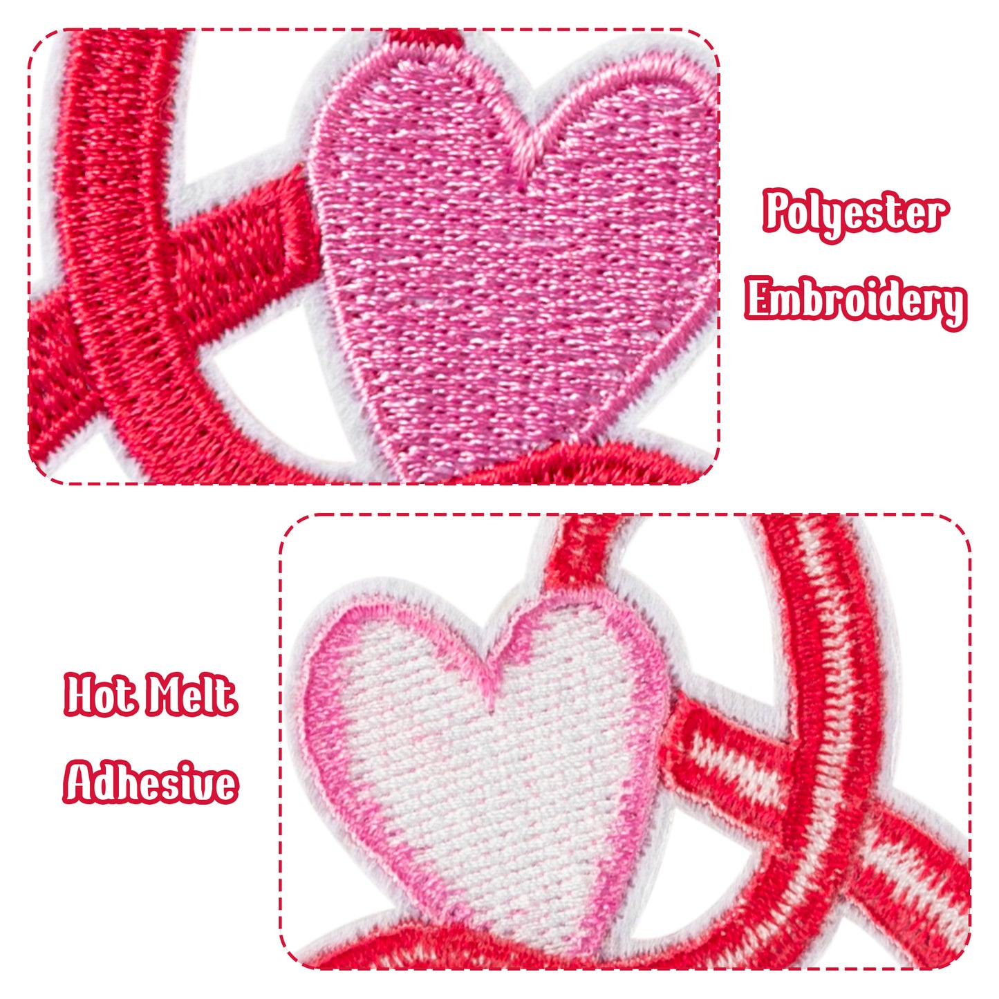 AellasNervalt 10 Pcs Breast Cancer Awareness Embroidered Patches Pink Ribbon with Heart Iron on Patches Hope Butterfly Heat Transfer Stickers DIY Accessories Gift for Women Girls Clothes Bag Shirt Hat