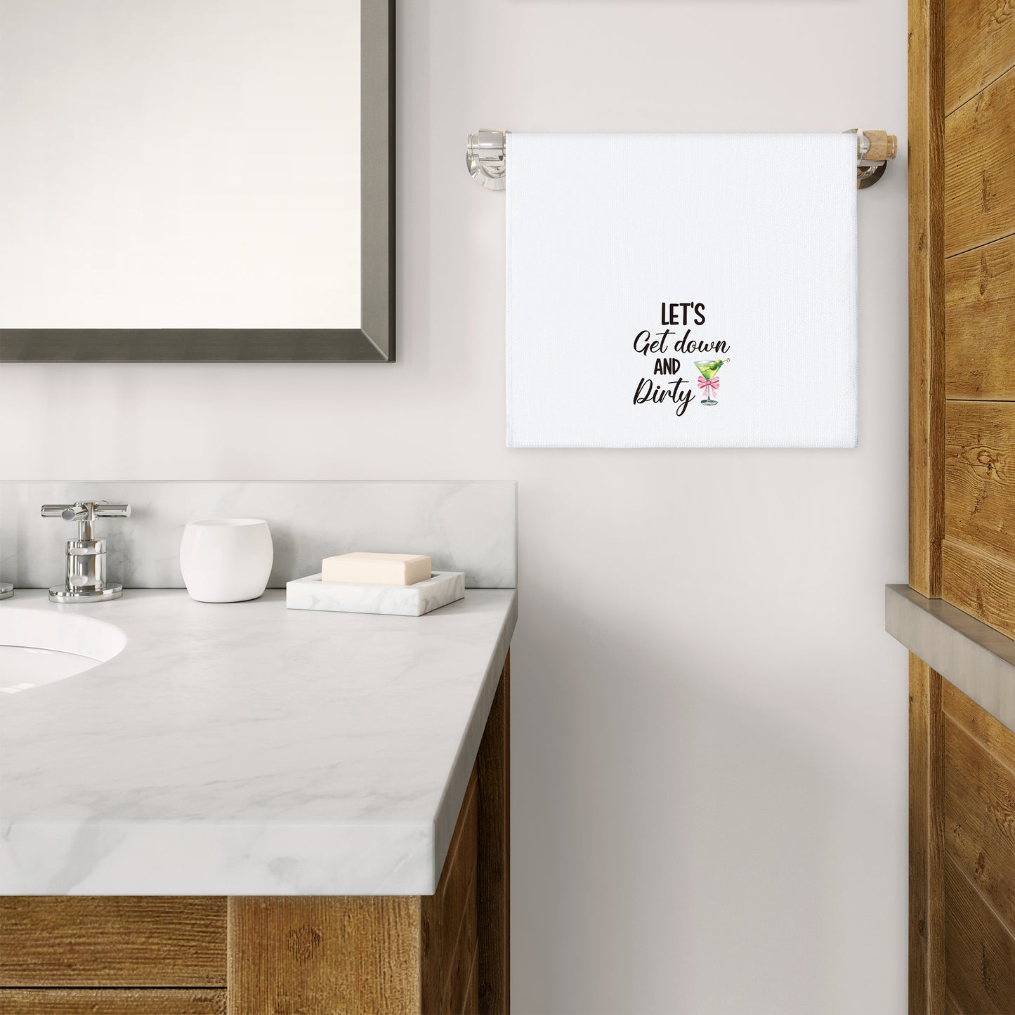 AellasNervalt Cocktail Martini Hand Towel - 6Pcs Martini Fun Bathroom Decorative Absorbent Soft Polyester Dish Towels for Bar Dining Room Kitchen Home Party Decor, Housewarming Gift for Hostess Girls