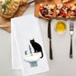 AellasNervalt Black Cat Hand Towel - 6Pcs Funny Bathroom Black Cat Decorative Kitchen Dish Towels Set Absorbent Polyester Towels for Bath Bar Dining Room Decor, Housewarming Gift for Hostess & Home