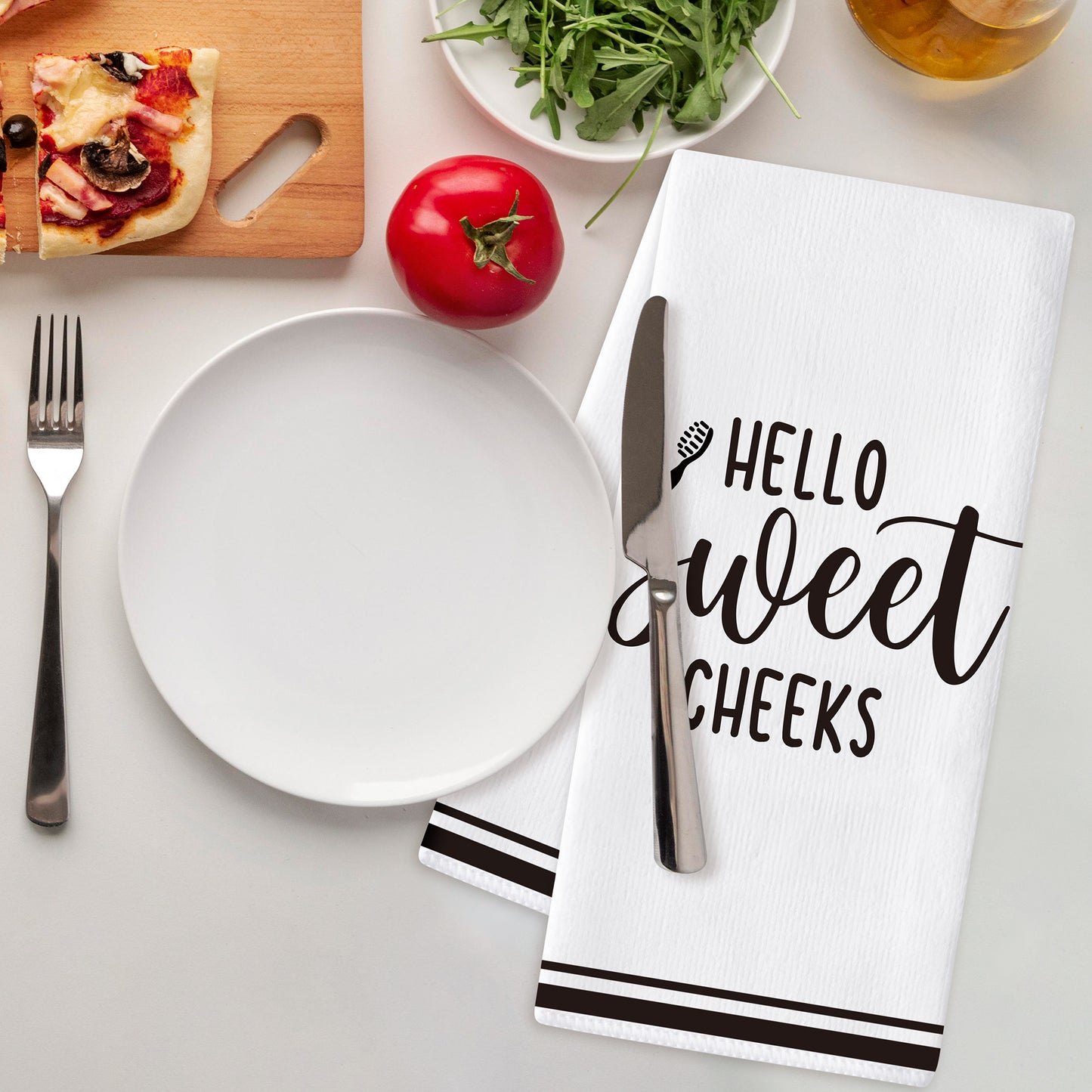 AellasNervalt Funny Sayings Hand Towel - 6Pcs Sweet Cheeks Fun Bathroom Decorative Absorbent Soft Polyester Towels for Bathroom Bar Dining Room Kitchen Decor, Housewarming Gift for Hostess Home Friend