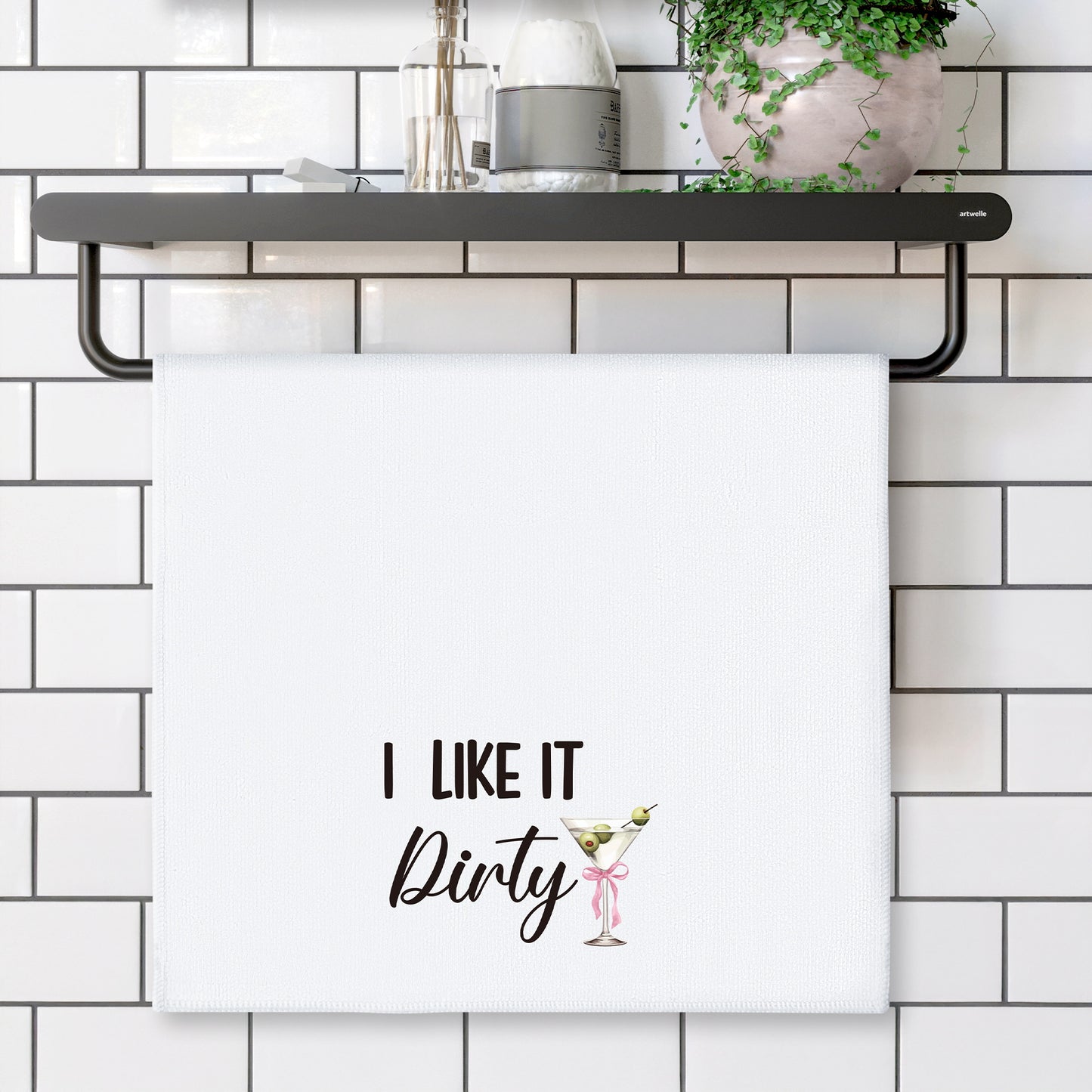 AellasNervalt Cocktail Martini Hand Towel - 6Pcs Martini Fun Bathroom Decorative Absorbent Soft Polyester Dish Towels for Bar Dining Room Kitchen Home Party Decor, Housewarming Gift for Hostess Girls